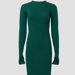 Adam Lippes Green Side Button Dress